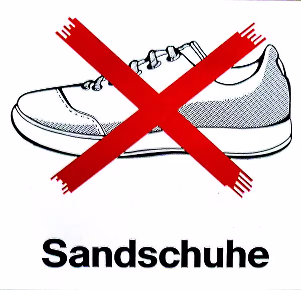 Sandschuh-Verbotsschild